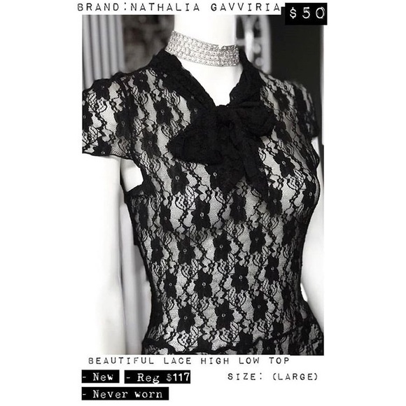 NATHALIA GAVIRIA - LACE HIGH LOW TOP - Picture 6 of 8